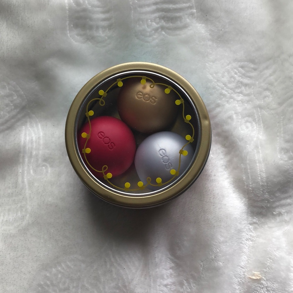 Set of three eos lip balms